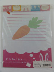 Cute Kawaii Hungry Rabbit Letter Set Pack with Stickers - Stationery Writing Paper Envelope