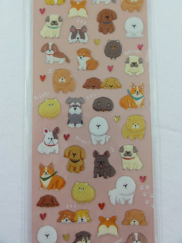 Cute Kawaii Mind Wave Dog Puppies Sticker Sheet - for Journal Planner Craft Organizer Scrapbook Notebook