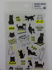 Cute Kawaii Mind Wave Fun Naughty Cat Sticker Sheet - for Journal Planner Craft Scrapbook Notebook Organizer