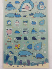 Cute Kawaii San-X Jinbesan Whale Sticker Sheet 2017 - E - for Planner Journal Scrapbook Craft