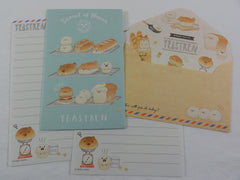 Cute Kawaii Kamio Bread and Dog Puppy Mini Letter Sets - B -  Small Writing Gift Secret Note Envelope Set Stationery