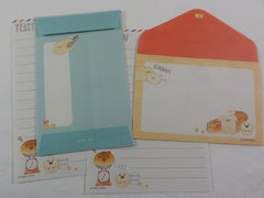 Cute Kawaii Kamio Bread and Dog Puppy Mini Letter Sets - B -  Small Writing Gift Secret Note Envelope Set Stationery