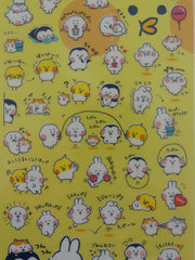 Cute Kawaii Mind Wave Funny Hamster  Bunny Penguin Chicks Sticker Sheet - for Journal Planner Craft Organizer Calendar