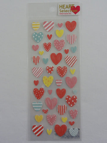 Cute Kawaii Mind Wave Hearts Love Sticker Sheet - for Journal Planner Craft Organizer Calendar