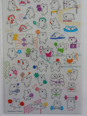Cute Kawaii Mind Wave Healthy Exercise Sport Bear Sticker Sheet - for Journal Planner Craft Organizer Calendar