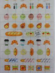 Cute Kawaii Mind Wave Bread Croissant Coffee Milk Morning Breakfast time Schedule Sticker Sheet - for Journal Planner Craft Organizer