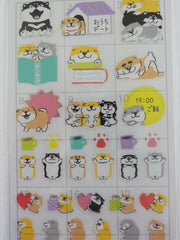 Cute Kawaii Mind Wave Dog Puppies Fun time Schedule Sticker Sheet - for Journal Planner Craft Organizer