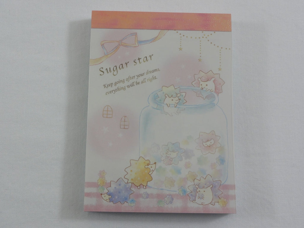 Cute Kawaii Crux Hedgehog Sugar Star Mini Notepad / Memo Pad - Stationery Designer Paper Collection