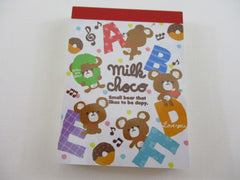 Cute Kawaii Q-Lia Bear Milk Choco Mini Notepad / Memo Pad - Stationery Designer Paper Collection