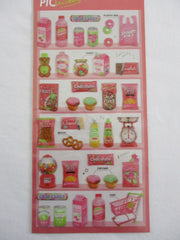 Cute Kawaii Crux Pick Me Sticker Sheet - Red - Market Pantry Strawberry Milk Pretzel Candy - for Journal Planner Craft