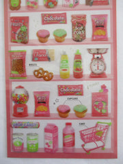 Cute Kawaii Crux Pick Me Sticker Sheet - Red - Market Pantry Strawberry Milk Pretzel Candy - for Journal Planner Craft