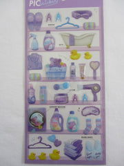 Cute Kawaii Crux Pick Me Sticker Sheet - Purple - Bath Clean Laundry Wash - for Journal Planner Craft