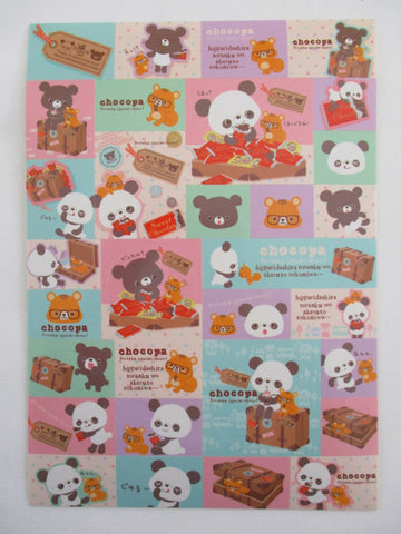Cute Kawaii San-X Chocopa Panda Sticker Sheet - B - Collectible - for Journal Planner Craft Stationery