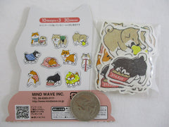 Cute Kawaii Mind Wave Dog Puppies Flake Stickers Sack - B - for Journal Agenda Planner Scrapbooking Craft