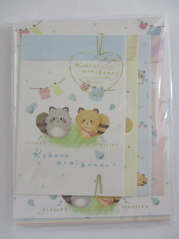 Cute Kawaii San-X Kokoro araiguma Raccoon Letter Set Pack - 2019 - Writing Paper Envelope Stationery