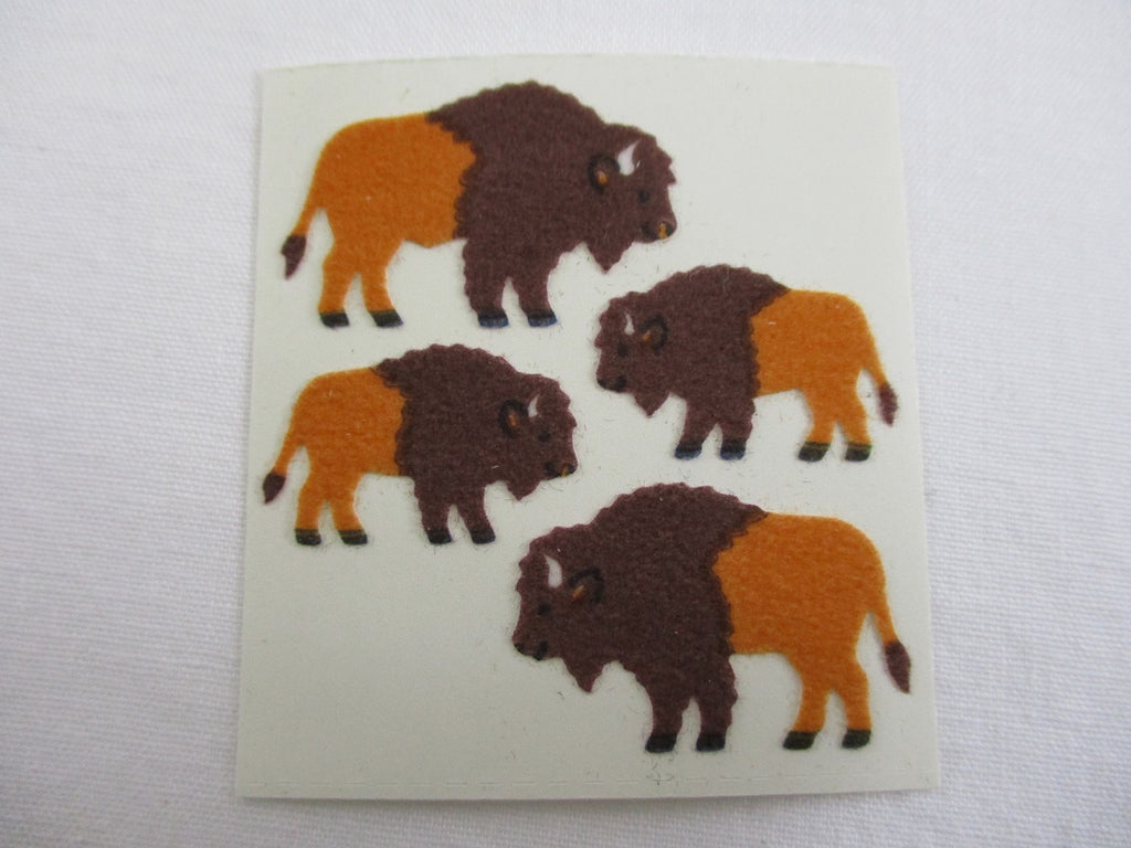 Sandylion Bison Fuzzy Sticker Sheet / Module - Vintage & Collectible