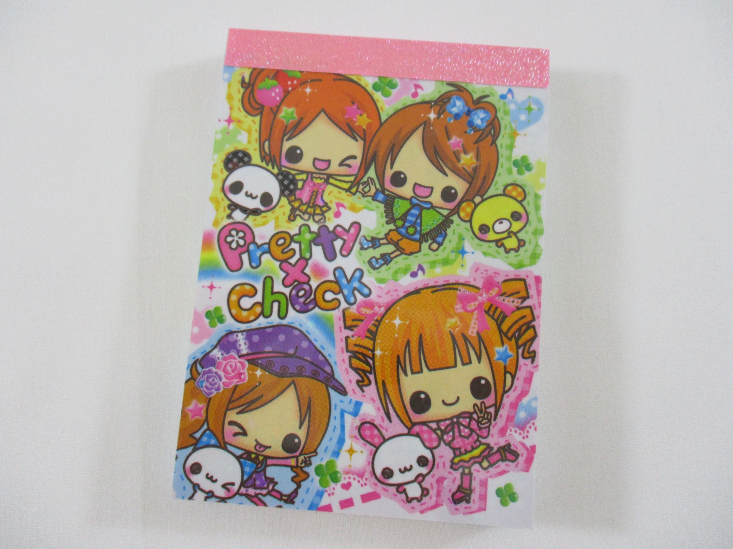 Cute Kawaii Crux Girl Friend Best Friend Pretty Check Mini Notepad / M ...