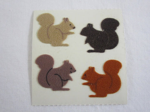 Sandylion Squirrel Fuzzy Sticker Sheet / Module - Vintage & Collectible