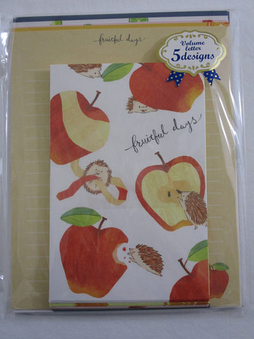 Cute Kawaii Mind Wave Fruitful Days Hedgehog Rabbit Bird Panda Letter Set Pack - Stationery Writing Paper Envelope Pen Pal