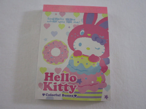 Cute Kawaii Sanrio Hello Kitty Colorful Bunny Mini Notepad / Memo Pad - A - Stationery Design Writing Collection