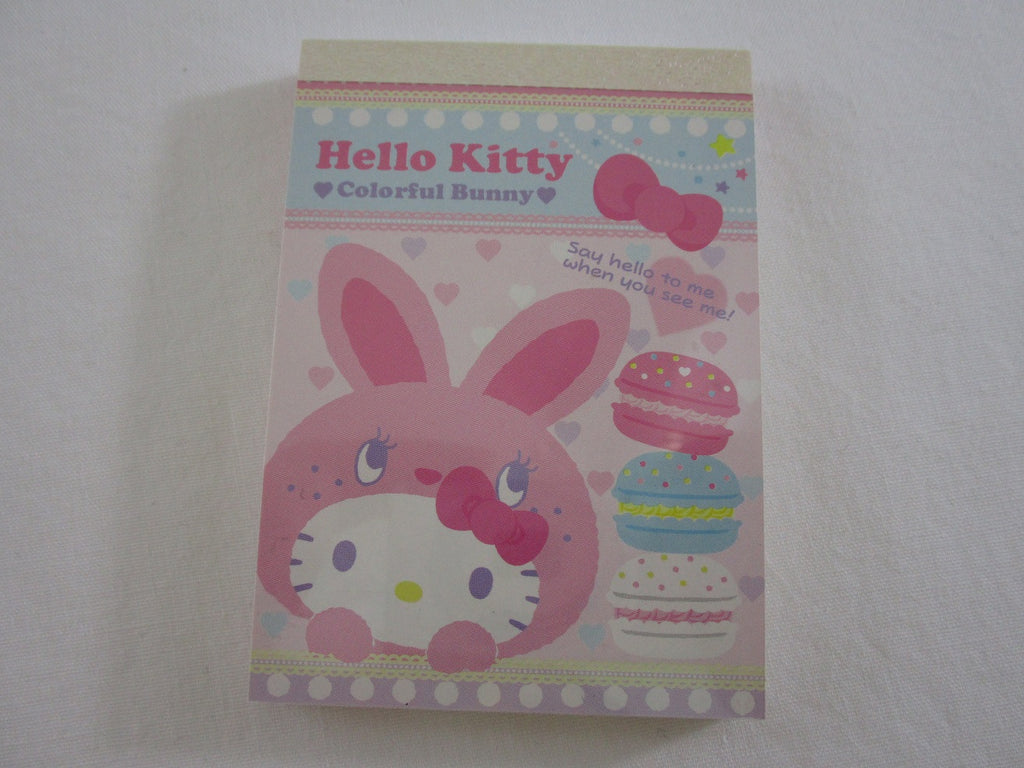 Cute Kawaii Sanrio Hello Kitty Colorful Bunny Mini Notepad / Memo Pad - B - Stationery Design Writing Collection