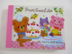 Cute Kawaii VHTF Kamio Bear Happy Sunny Life Mini Notepad / Memo Pad - Stationery Design Writing - Vintage Collectible