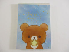 Cute Kawaii San-X Rilakkuma Bear Chairoikoguma Starry Sky Night 4 x 6 Inch Notepad / Memo Pad - Stationery Designer Paper Collection