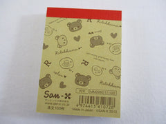 Cute Kawaii San-X Rilakkuma Bear Hearts Mini Notepad / Memo Pad - B - Stationery Writing Message