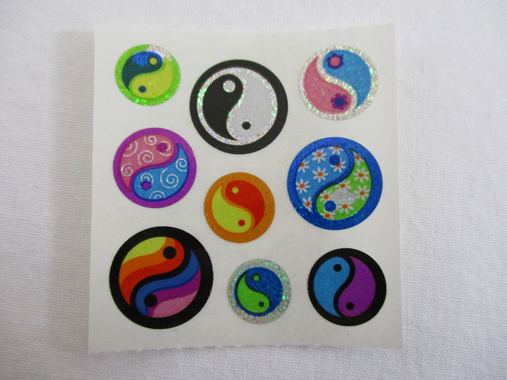Sandylion Yin Yang Glitter Sticker Sheet / Module - Vintage & Collectible
