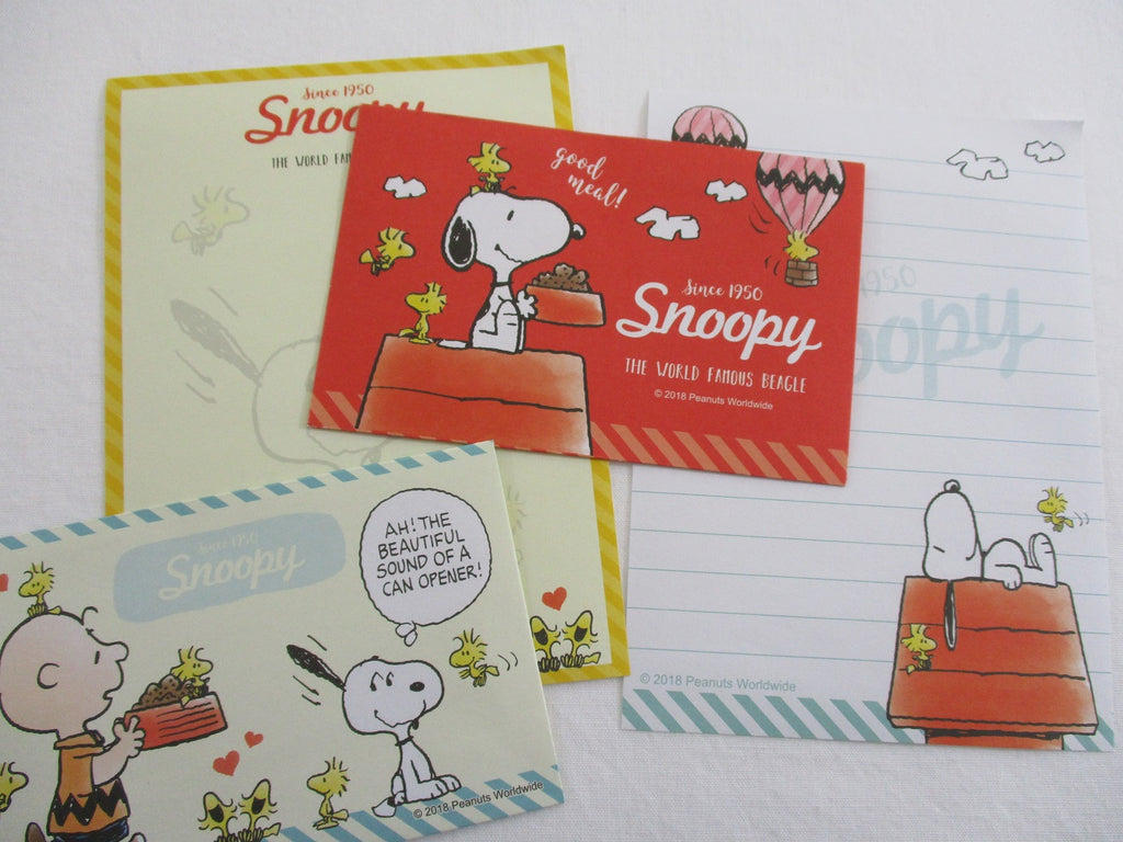 Cute Kawaii Peanuts Snoopy Mini Letter Sets - A