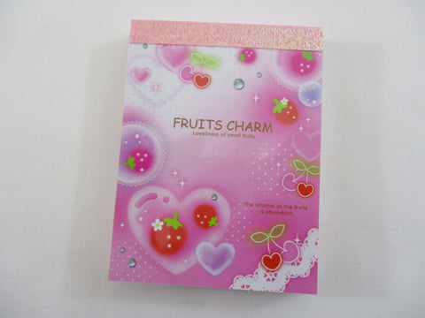 Cute Kawaii Q-Lia Fruits Charm Strawberry Mini Notepad / Memo Pad - Stationery Designer Paper Collection