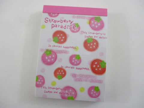 Cute Kawaii Crux Strawberry Paradise Mini Notepad / Memo Pad - Stationery Designer Paper Collection