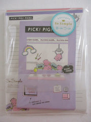 Cute Kawaii Crux Luv Pick Piggy Toy Arcade Dog Dino Letter Set Pack - Stationery Writing Paper Penpal