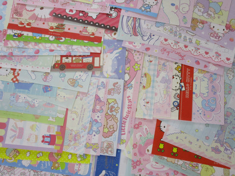 Grab Bag Sanrio Characters 100 pcs Paper Cinnamoroll Hello Kitty My Melody Little Twin Stars Cat Purin Dog Pochacco  Memo Note Set Stationery Cute Kawaii (Copy)