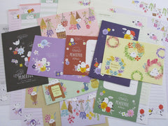 Cute Kawaii Birds anf Flowers Letter Writing Paper + Envelope Stationery Theme Set
