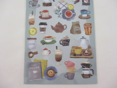 Cute Kawaii MW Gentle Warm Seal Series - D - Coffee Espresso Mocha Tea Sugar Reading Sticker Sheet - for Journal Planner Craft