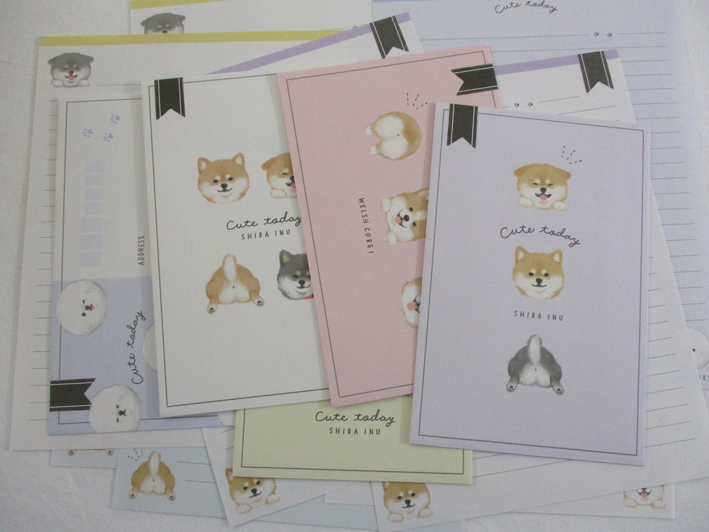Cute Kawaii Crux Cute Dog Puppies Letter Sets Stationery - writing paper envelope