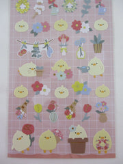 Cute Kawaii Mind Wave Baby Chicks Flower Spring Sticker Sheet - for Journal Planner Craft