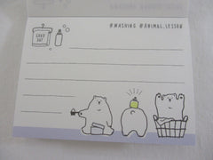Cute Kawaii Q-Lia Clean Laundry Bear Mini Notepad / Memo Pad - Stationery Design Writing Paper Collection