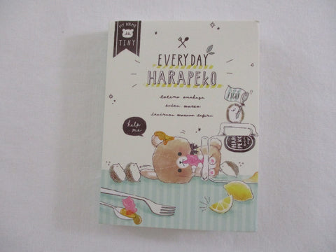 Cute Kawaii Q-Lia Harapeko Bear Hedgehog Mini Notepad / Memo Pad - Stationery Design Writing Paper Collection