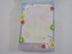 Cute Kawaii Crux Bear Strawberry Fruit Ice Cream Chima Kuma Mini Notepad / Memo Pad - Stationery Designer Paper Collection