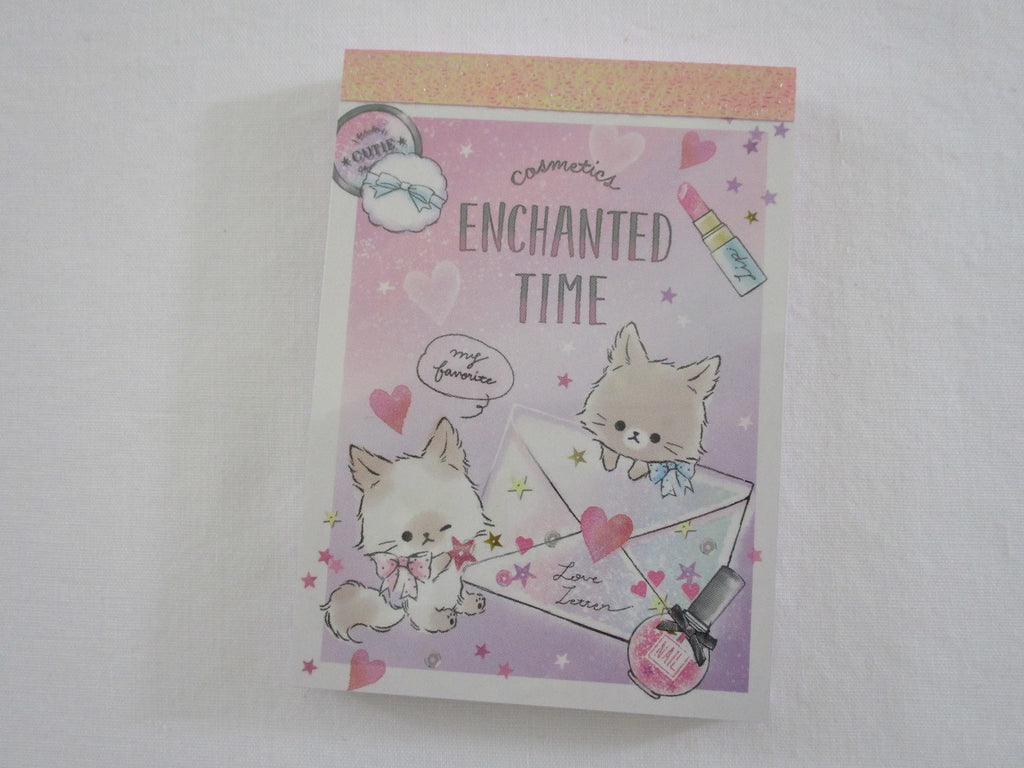 Cute Kawaii Q-Lia Cat Love Letter Enchanted Time Mini Notepad / Memo Pad - Stationery Designer Paper Collection