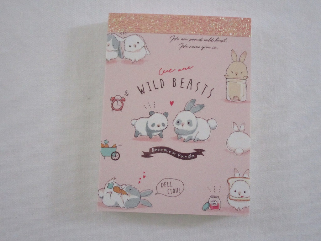 Cute Kawaii Q-Lia Panda Rabbit Wild Beasts Mini Notepad / Memo Pad - Stationery Designer Writing Paper Collection