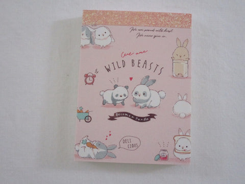 Cute Kawaii Q-Lia Panda Rabbit Wild Beasts Mini Notepad / Memo Pad - Stationery Designer Writing Paper Collection