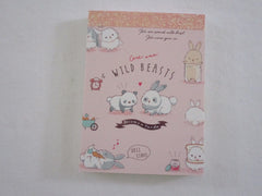 Cute Kawaii Q-Lia Panda Rabbit Wild Beasts Mini Notepad / Memo Pad - Stationery Designer Writing Paper Collection