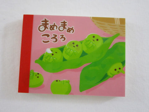 Cute Kawaii Mind Wave Edamame Soy Beans Snap Peas Mini Notepad / Memo Pad - Stationery Design Writing Collection