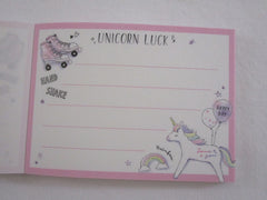 Cute Kawaii Q-Lia Happy Day Unicorn Luck Mini Notepad / Memo Pad - Stationery Designer Writing Paper Collection