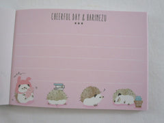 Cute Kawaii Q-Lia Hedgehog Cheerful Day Harinezu Mini Notepad / Memo Pad - Stationery Design Writing Collection