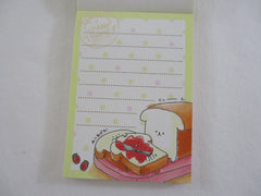 Cute Kawaii Crux Bread Egg Cheese Breakfast Mini Notepad / Memo Pad - Stationery Design Writing Collection