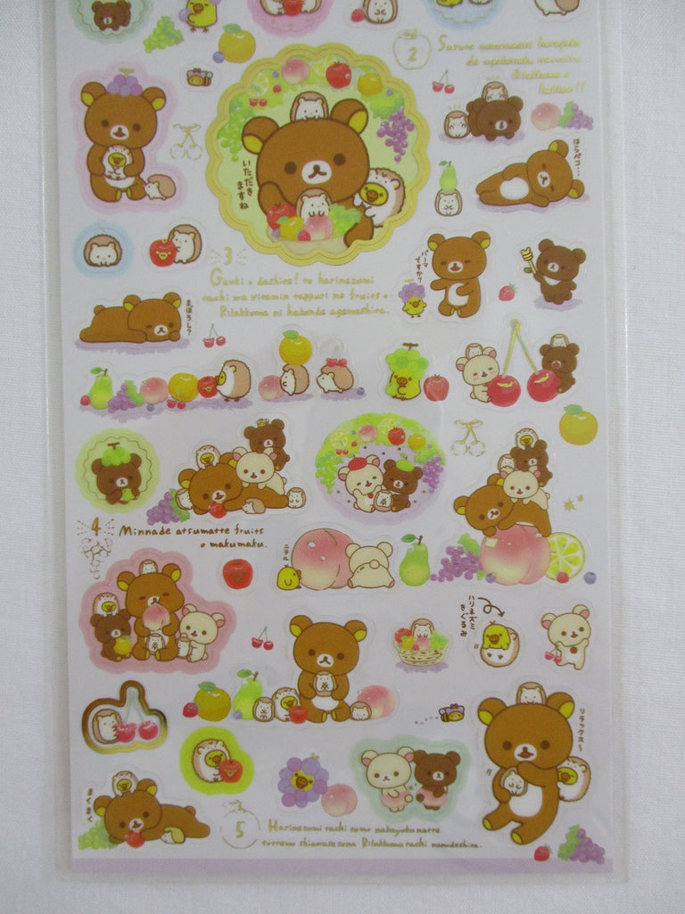 Cute Kawaii San-X Rilakkuma Bear Fruits Sticker Sheet 2020 - A